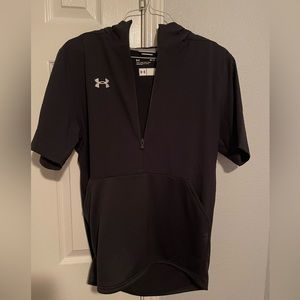 Hooded under Armour short sleeve pullover.